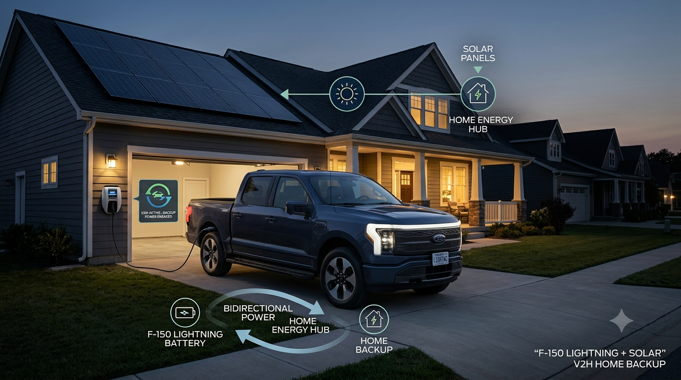 Ford F-150 Lightning solar integration and V2H home backup
